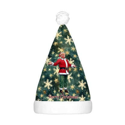 Donald Trump Santa Adult Plush Santa Hat with Light