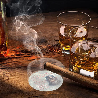 3 .3" Round, Lead Free Glass Ashtray - Bigfoot, Sasquatch "I'd like to..."