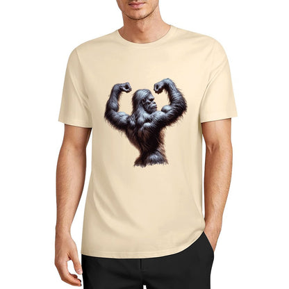 Bigfoot - Sasquatch Double Muscle Short Sleeve Cotton T-Shirt