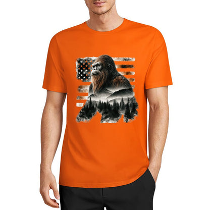 Bigfoot - Sasquatch Scenery Short Sleeve Cotton T-Shirt