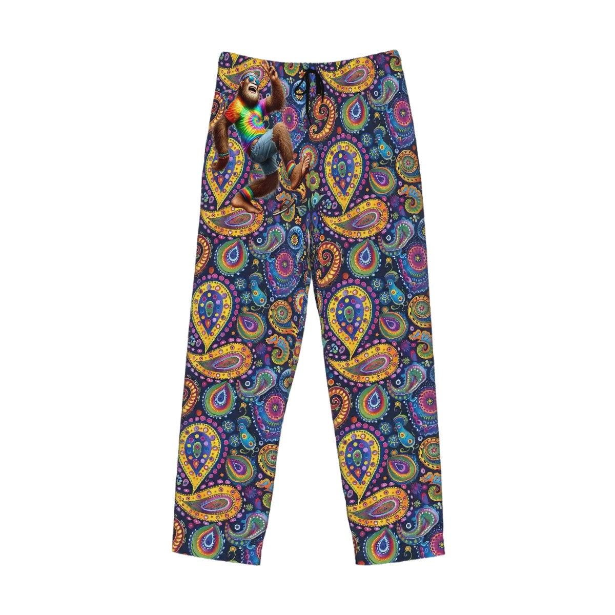Psychedelic Paisley Men’s Polyester, Drawstring, Pajama Pants