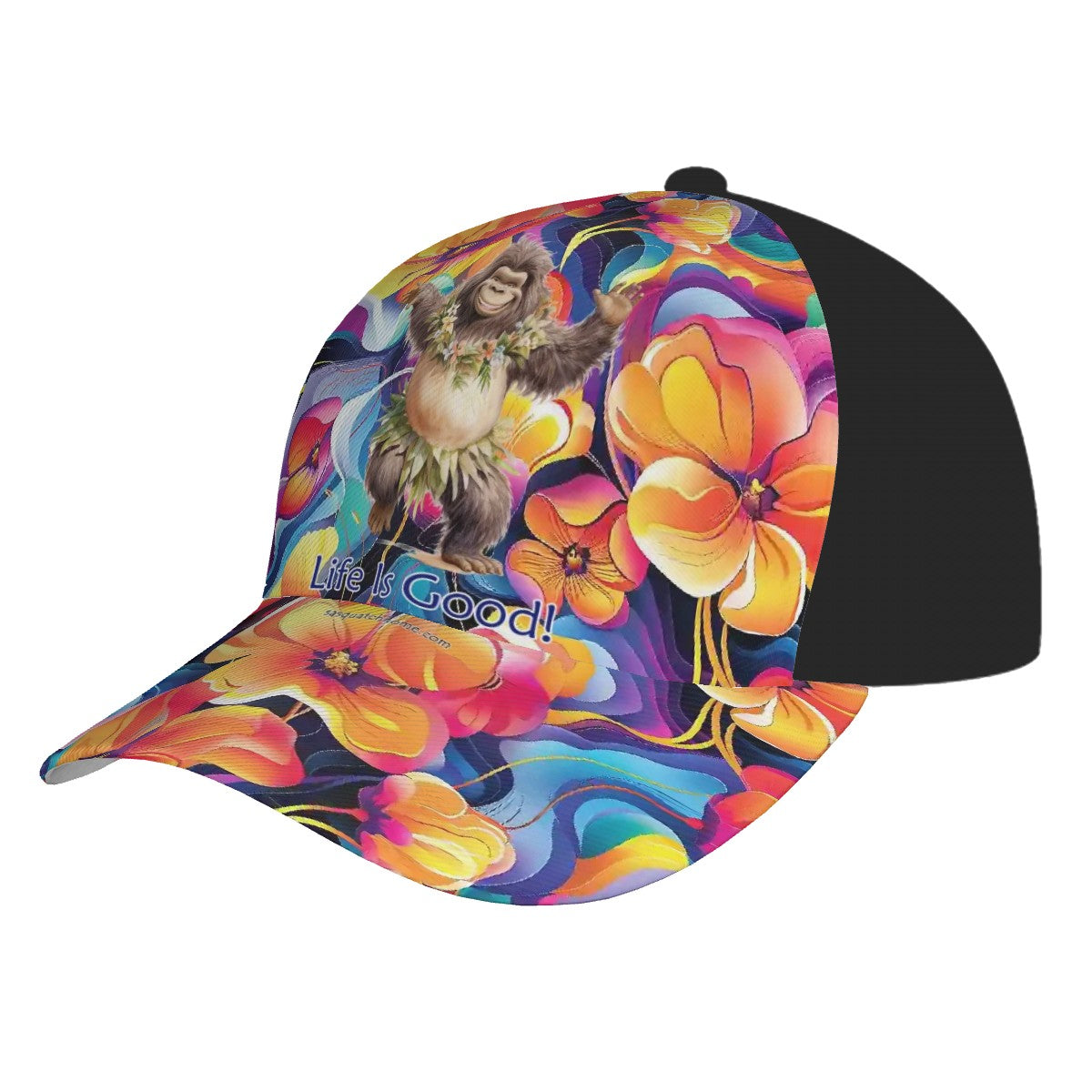 Bigfoot, Sasquatch, "Life is good", Dancing Baseball Cap, Polyester Twill