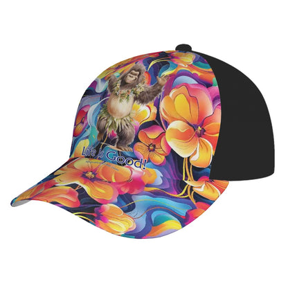 Bigfoot, Sasquatch, "Life is good", Dancing Baseball Cap, Polyester Twill