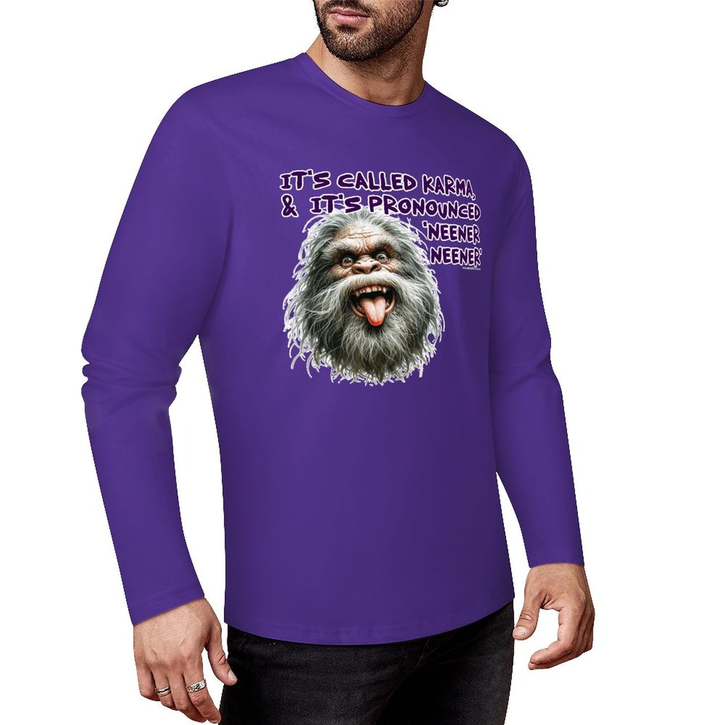 Bigfoot / Sasquatch "It's called Karma...", Cotton Unisex Long Sleeve T-shirt