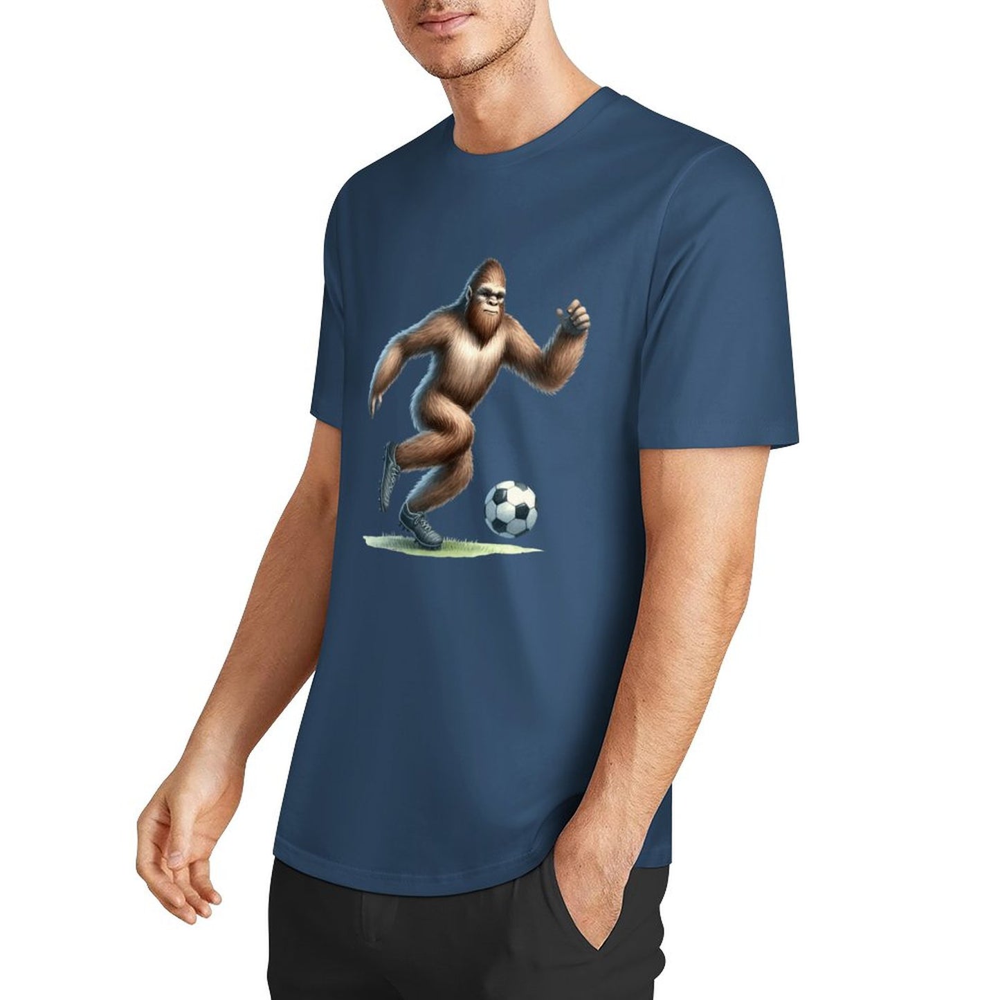Bigfoot - Sasquatch Soccer (football) Short Sleeve Cotton T-Shirt