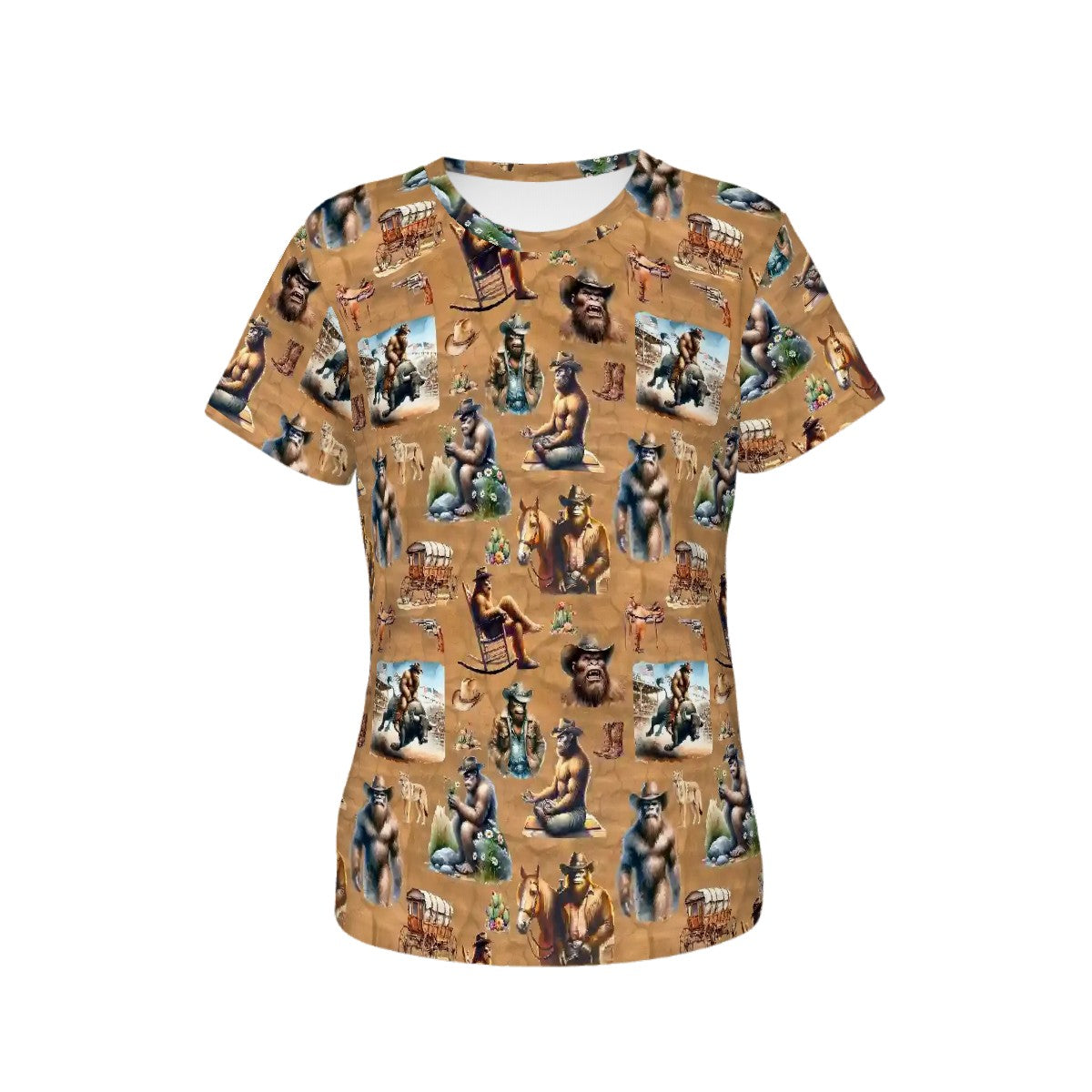 20 Bigfoot, Sasquatch Designs, Women’s Polyester Short Sleeve T-Shirt