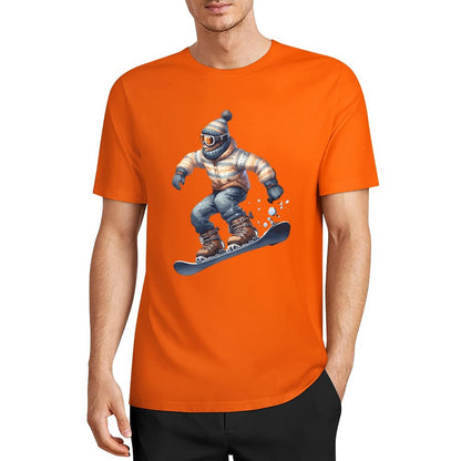 Bigfoot - Sasquatch Snowboarding Short Sleeve Cotton T-Shirt