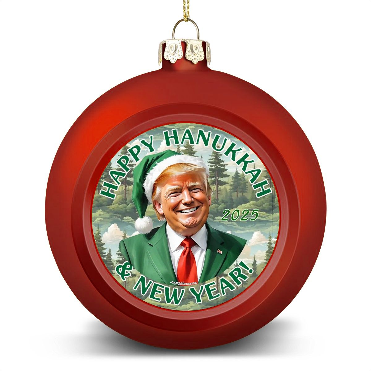 Donald Trump "Happy Hanukkah" Ball Ornament, Tree Decoration, Holiday Décor