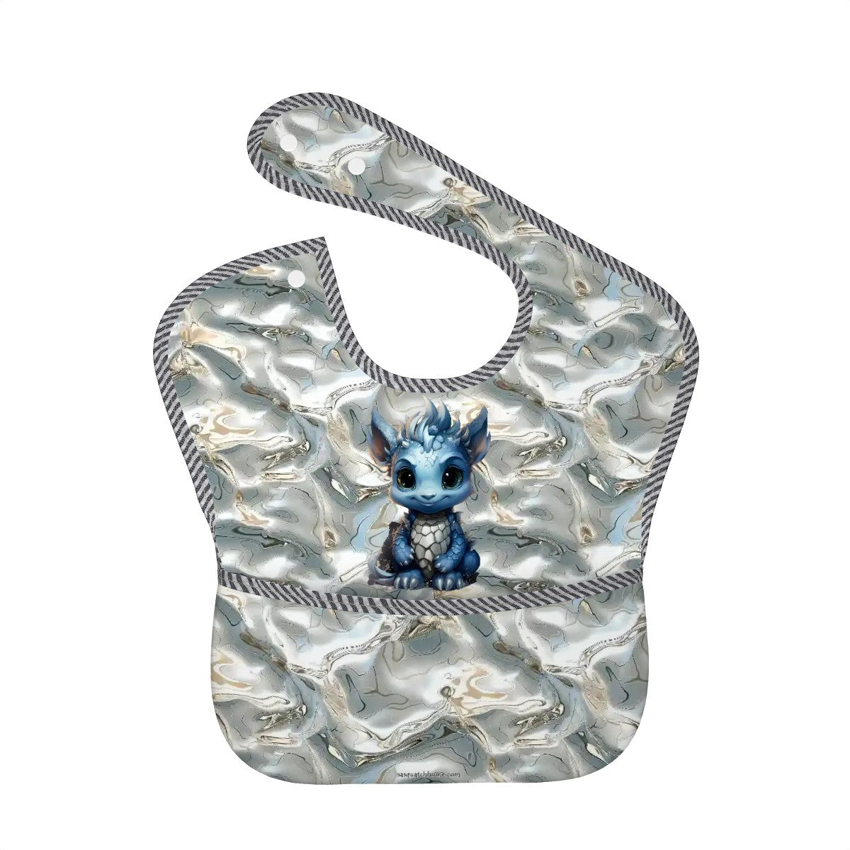 Baby Dragon on Silver Water, Baby Bibs Customized Services