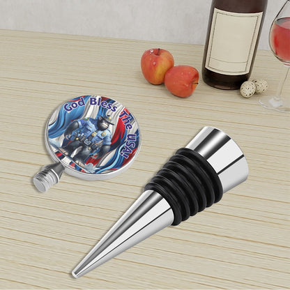 Bigfoot / Sasquatch Police Officer "God bless..", Wine Bottle Stopper