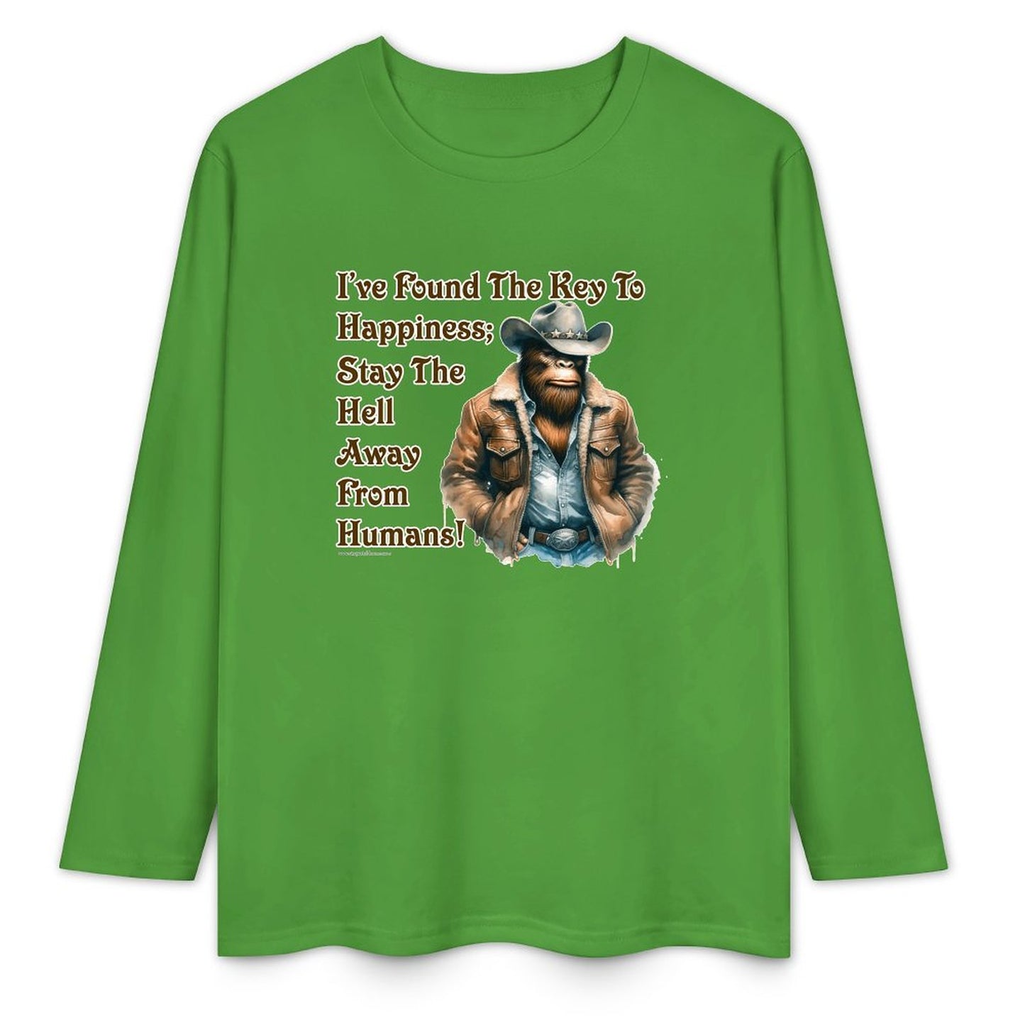 Cowboy Bigfoot / Sasquatch, "I found the key...", Cotton Unisex Long Sleeve T-shirt