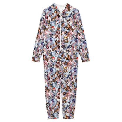 8 Patriot Designs, Youth Flannel Footless Zip up Pajama Jumpsuit