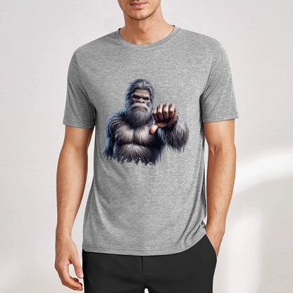 Bigfoot - Sasquatch Thumbs Down Short Sleeve Cotton T-Shirt