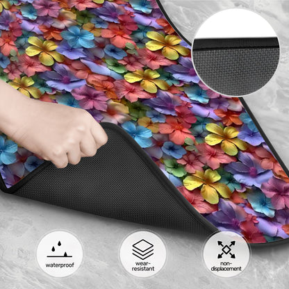 10 Beautiful Flower Designs, 4 Piece Auto Floor Mats