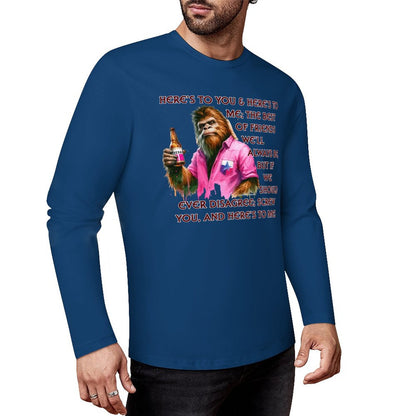 Bigfoot - Sasquatch "Here's To You..",  Cotton Unisex Long Sleeve T-shirt