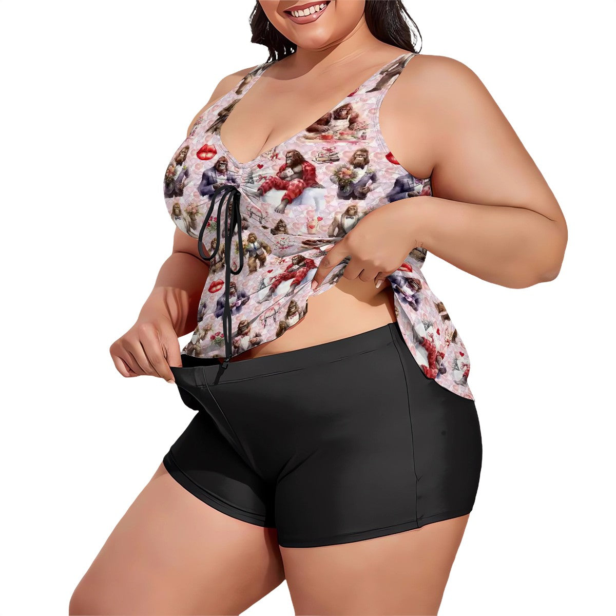 10 Bigfoot / Sasquatch, Plus Sized Women’s Two Piece Tankini Swimsuit