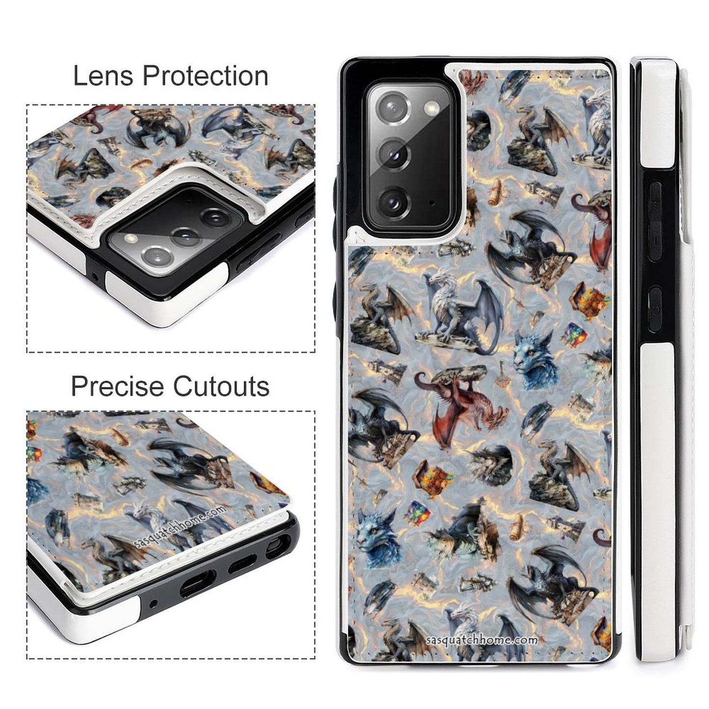 Flip Phone Case / wallet for Samsung Note20 Series- Misc Designs, dragons, smurfs, zombies