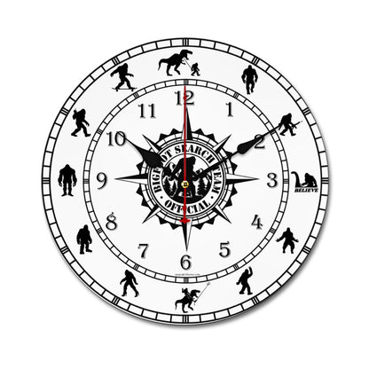 Bigfoot / Sasquatch Round Wooden Wall Clock