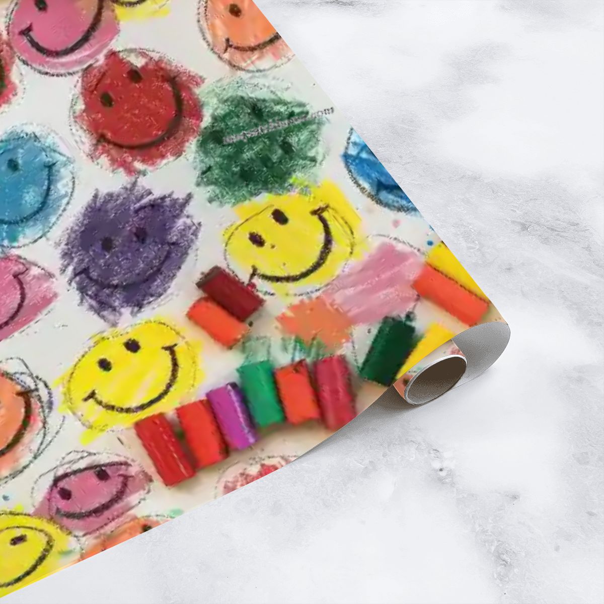 Child Drawing Smileys, 3 Pack Gift Wrapping Paper Sheets
