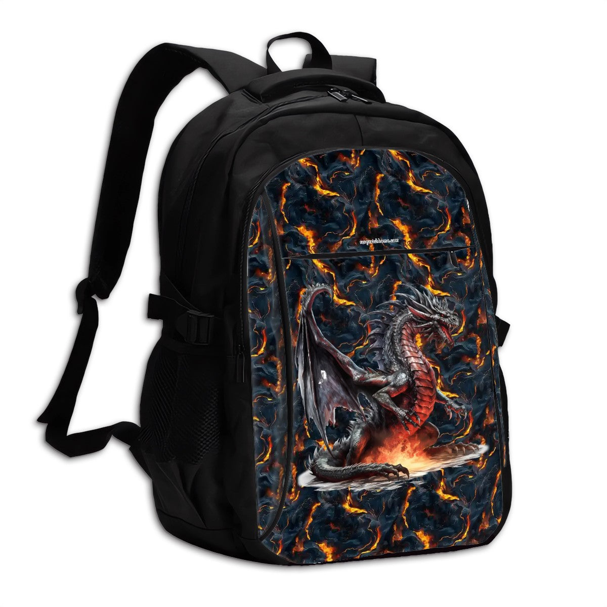 Fire Dragon, Large Capacity, Oxford Travel, Laptop Bag with USB Charger
