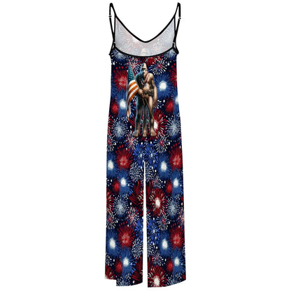 Patriotic Bigfoot / Sasquatch, Casual Jumpsuits for Women