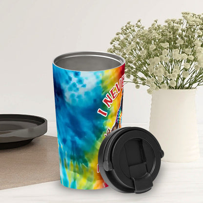 Bigfoot / Sasquatch "I never lose..", 17 oz Insulated Coffee Mug with Lid & Carrying Handle