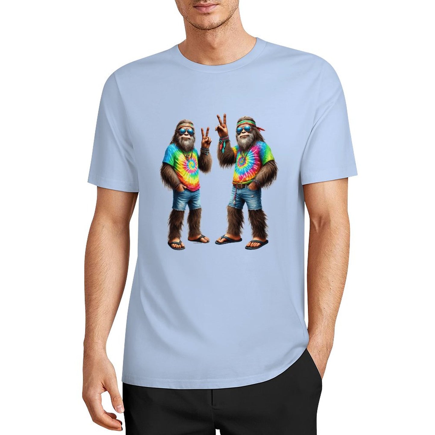 Bigfoot - Sasquatch Hippie Sasquatches Short Sleeve Cotton T-Shirt