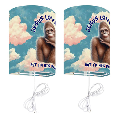 Bigfoot / Sasquatch "Jesus loves you..", Wall Sconces, Set of 2, Plug In