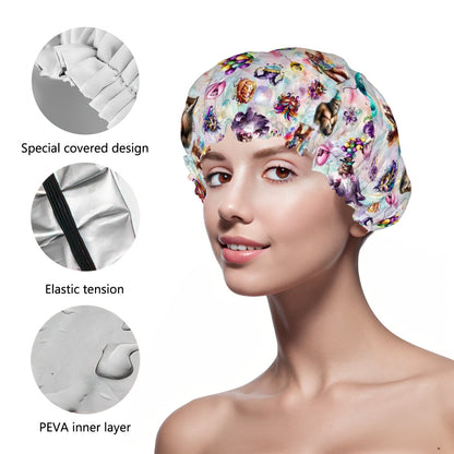 20 Bigfoot / Sasquatch Designs, Reusable Shower Cap