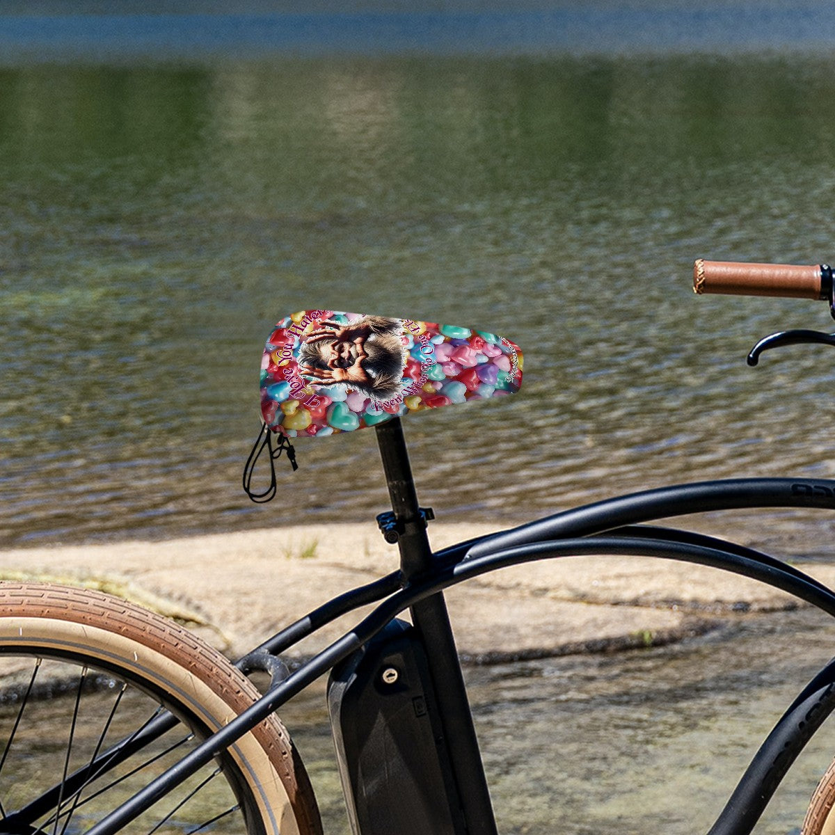 Bigfoot / Sasquatch "I love you haters...", Waterproof Bike Seat Cover