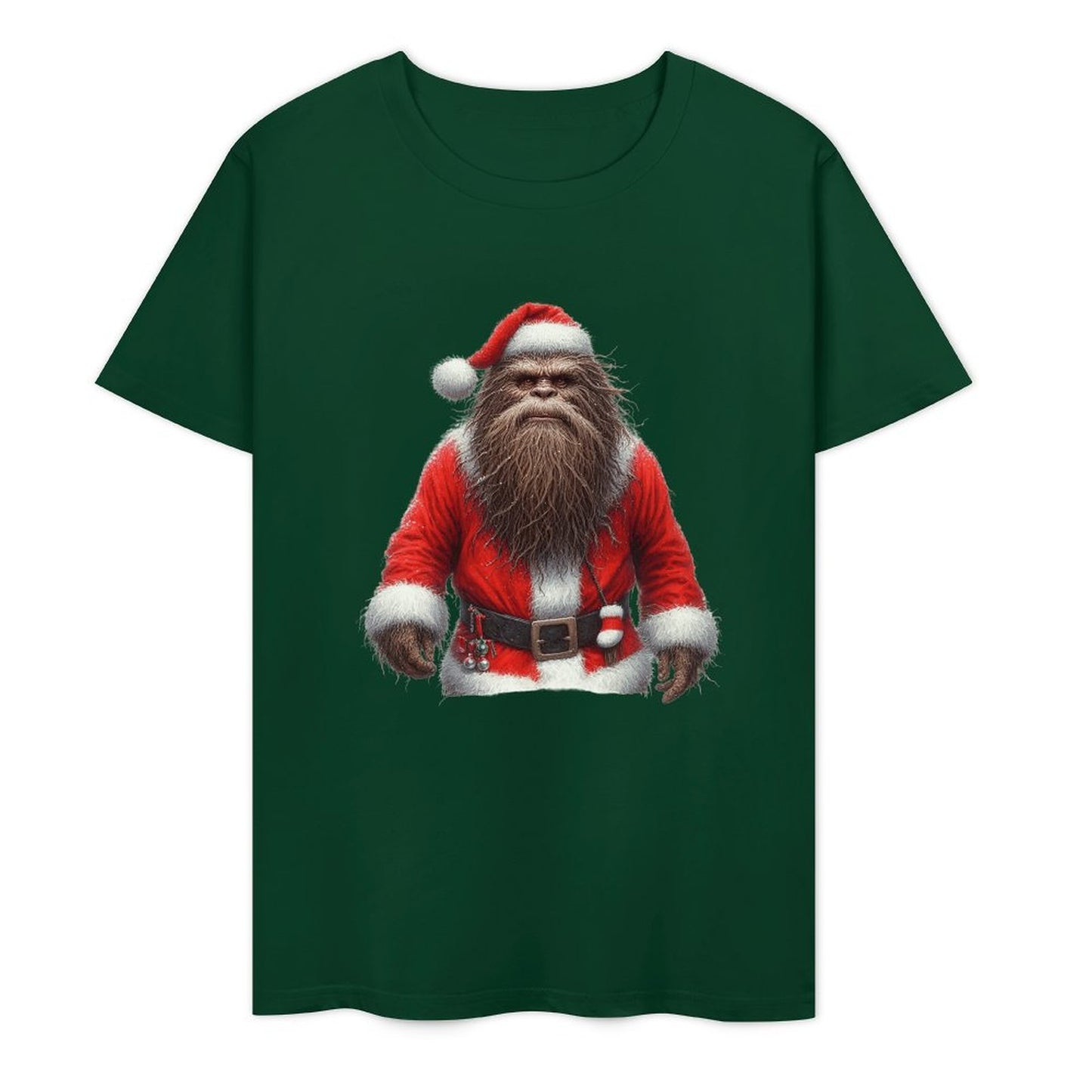 Bigfoot - Sasquatch Santa Short Sleeve Cotton T-Shirt