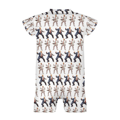 16 Donald Trump Designs, Faux Cotton Short Sleeve Baby Bodysuit Romper
