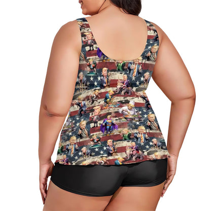 10 Donald Trump Designs, Plus Sized Women’s Two Piece Tankini Swimsuit