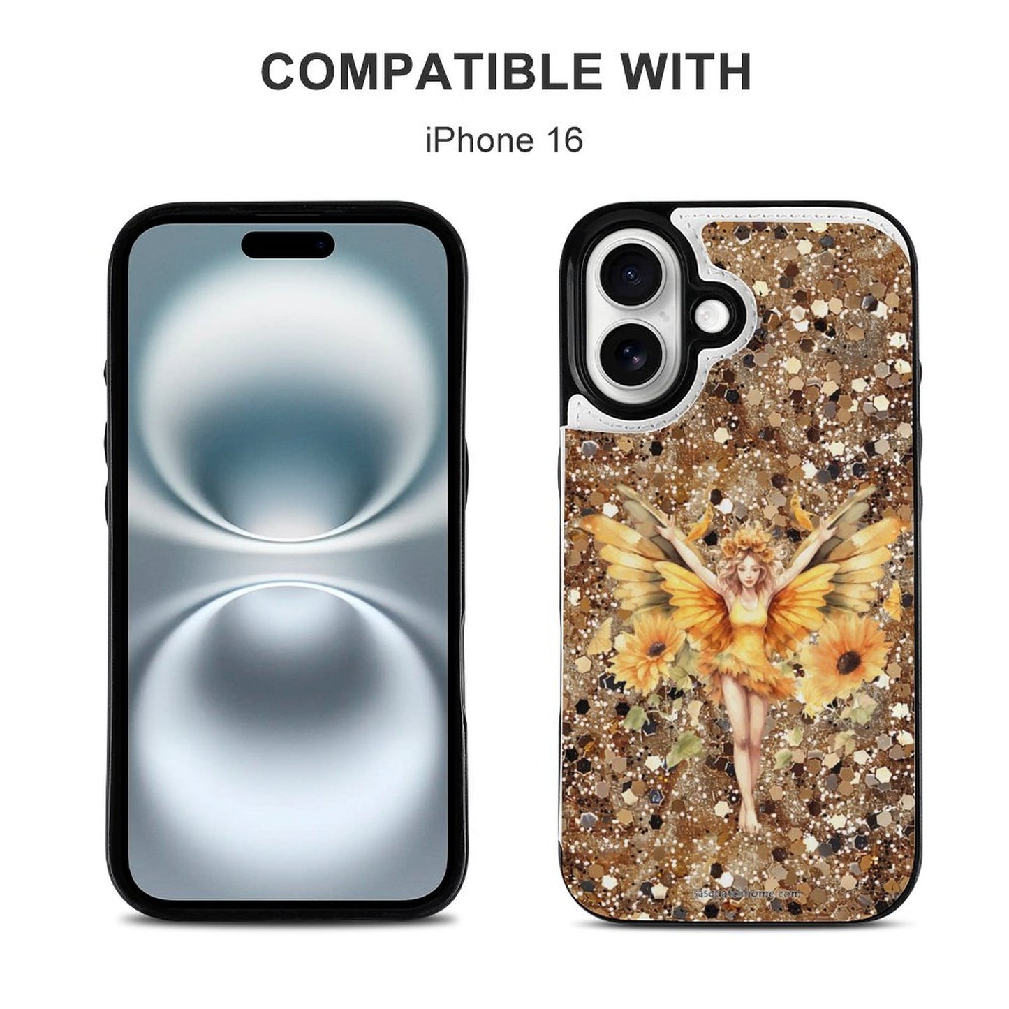 Sunflower Fairy, iPhone 16 Faux Leather Wallet Case