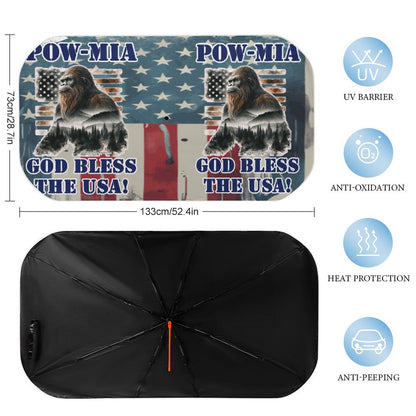 POW-MIA Sasquatch Car Sunshade Umbrella
