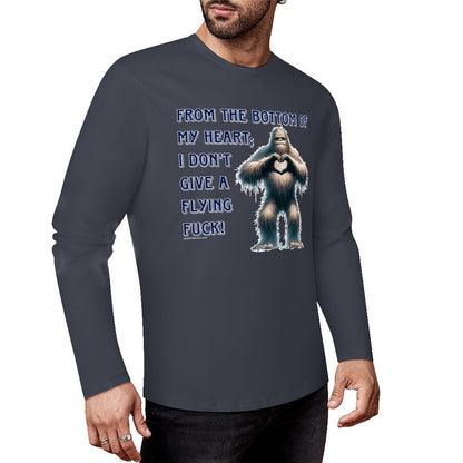 Bigfoot / Sasquatch, "From the bottom of my heart...", Cotton Unisex Long Sleeve T-shirt