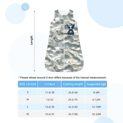 Baby Dragon on Silver Water, Sleeveless Baby Sleep Sack