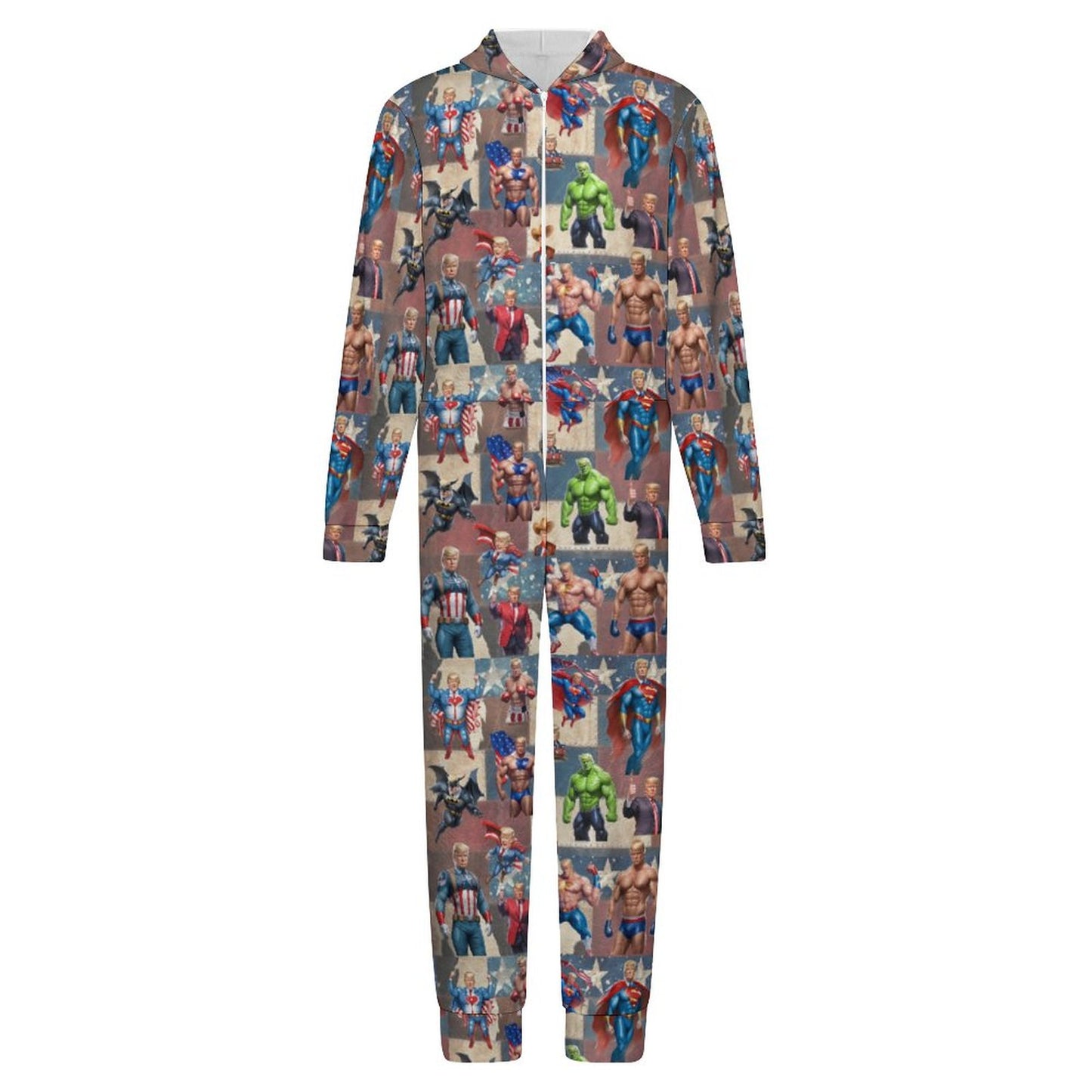 10 Trump Designs, Youth Flannel Footless Zip up Pajama Jumpsuit