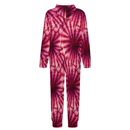 10 Tie Dye Designs, Youth Flannel Footless Zip up Pajama Jumpsuit