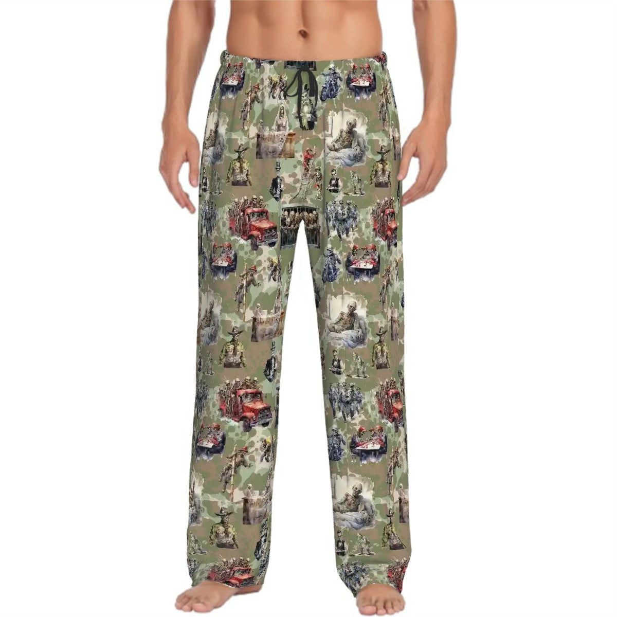 10 Misc Designs, Men’s Polyester, Drawstring, Pajama Pants
