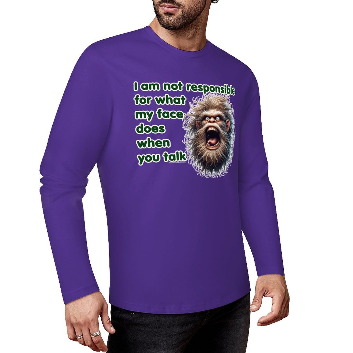 Bigfoot / Sasquatch "I am not responsible...", Cotton Unisex Long Sleeve T-shirt