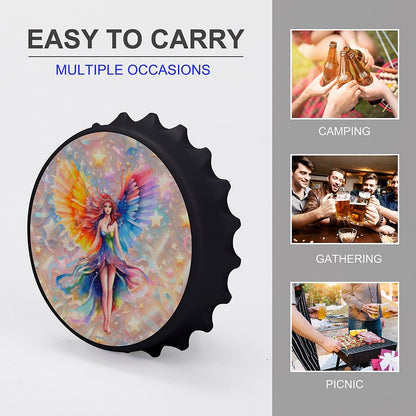 Fairy Design, 3” Magnetic Can Opener / Coaster / Fridge Decor