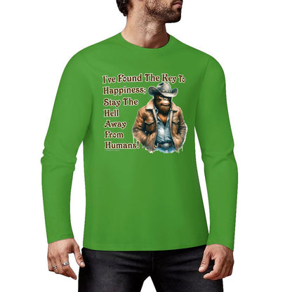 Cowboy Bigfoot / Sasquatch, "I found the key...", Cotton Unisex Long Sleeve T-shirt