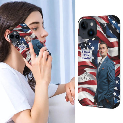 Charlie Kirk Memorial, Microfiber Custom Phone Case for iPhone 14