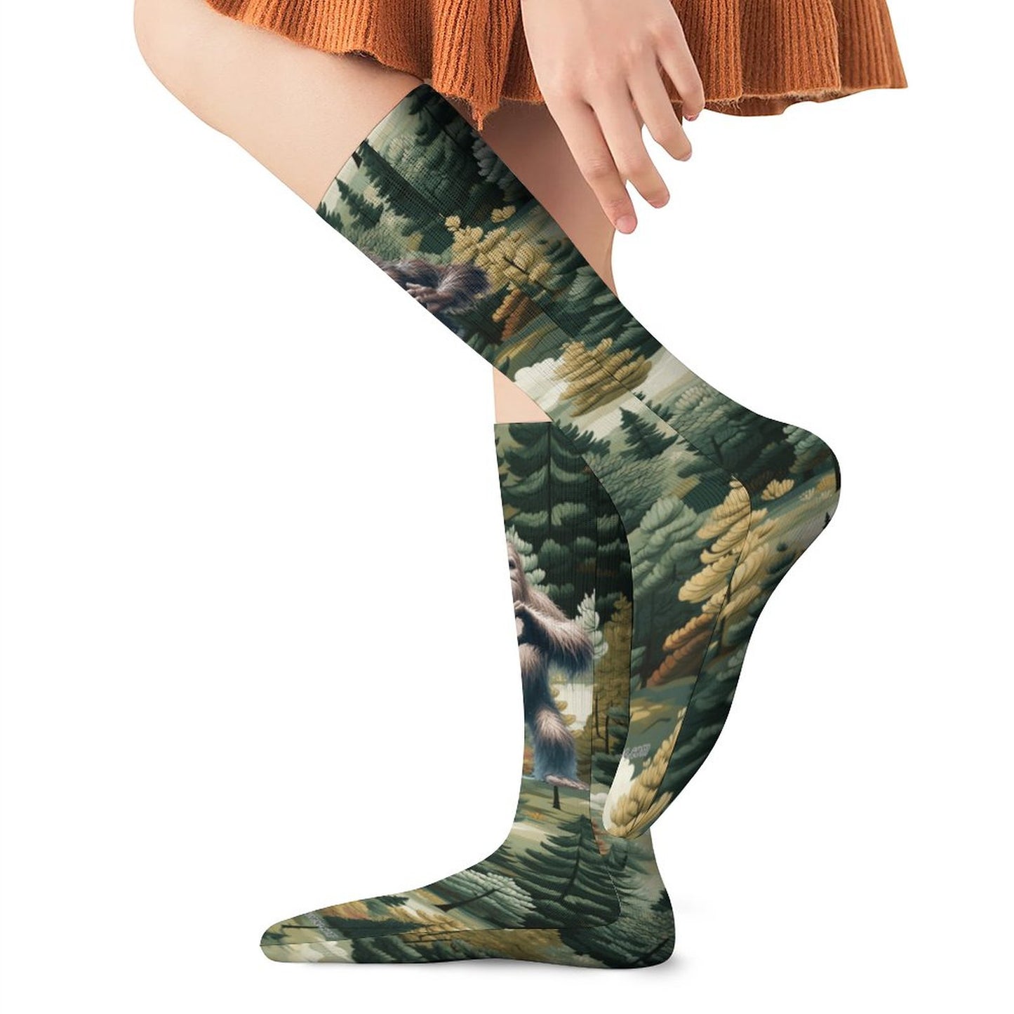 Bigfoot / Sasquatch LOVE, 15.5 Inch Tube Socks