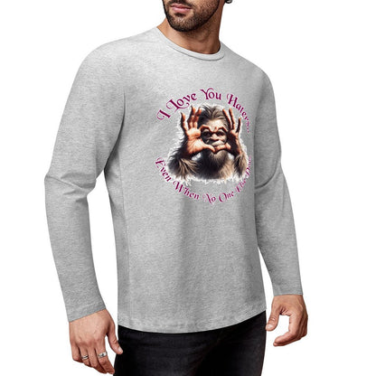 Bigfoot - Sasquatch "I love you.", Cotton Unisex Long Sleeve T-shirt