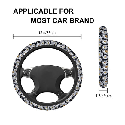 10 Flower Designs, Rugged Auto Steering Wheel Cover - 15"