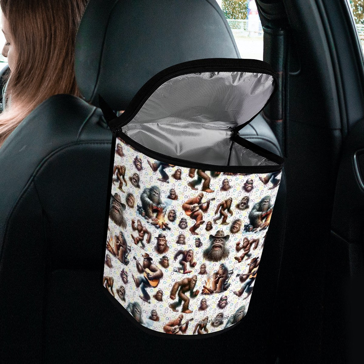 20 Sasquatch / Bigfoot Designs, Bucket-Shaped Car Trash Bag