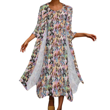 10 Bigfoot Designs, Women’s Long Dress with Cardigan