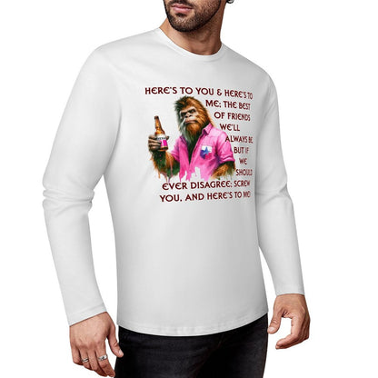 Bigfoot - Sasquatch "Here's To You..",  Cotton Unisex Long Sleeve T-shirt